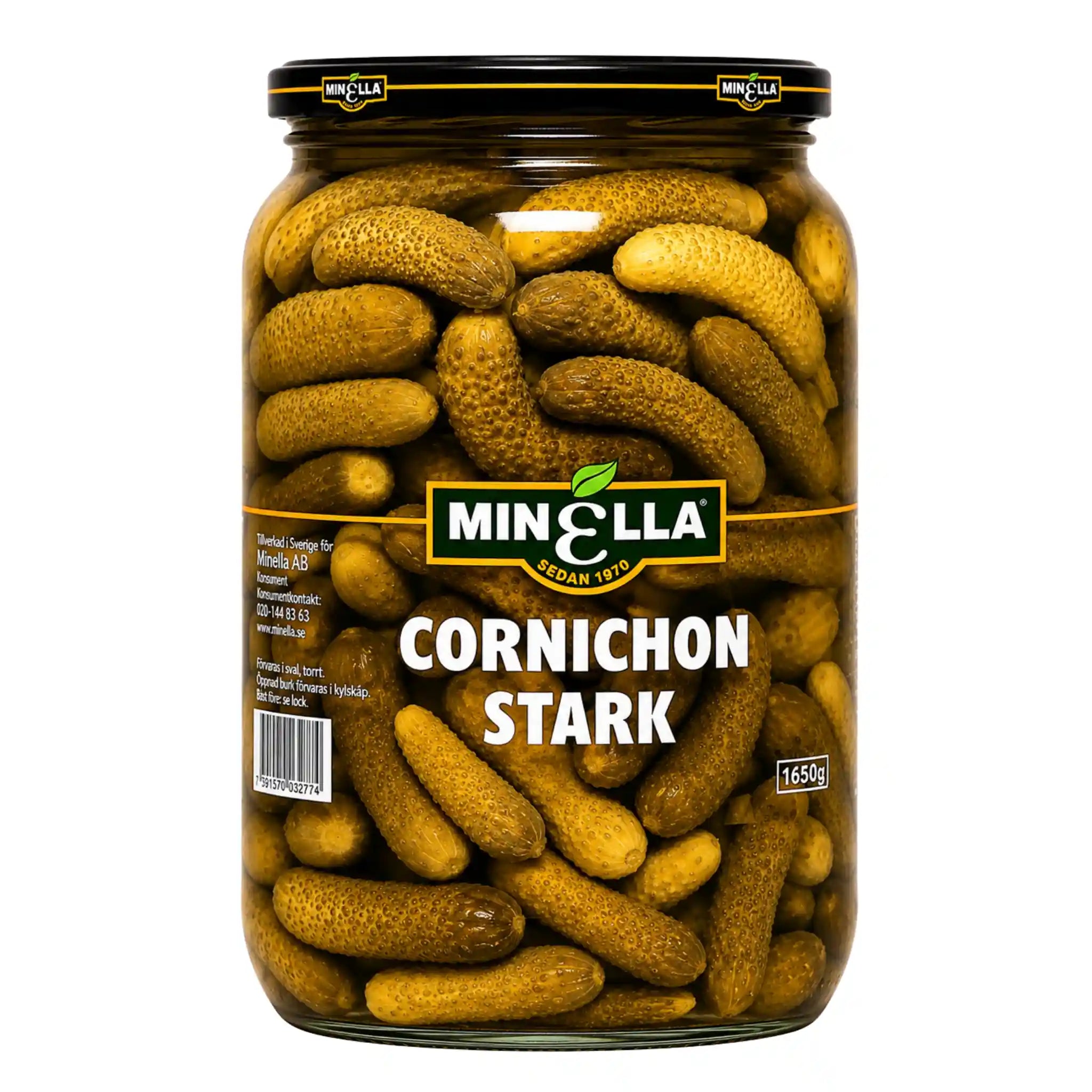 Minella Cornichons Stark 900g – Krispiga Gurkor med Sting
