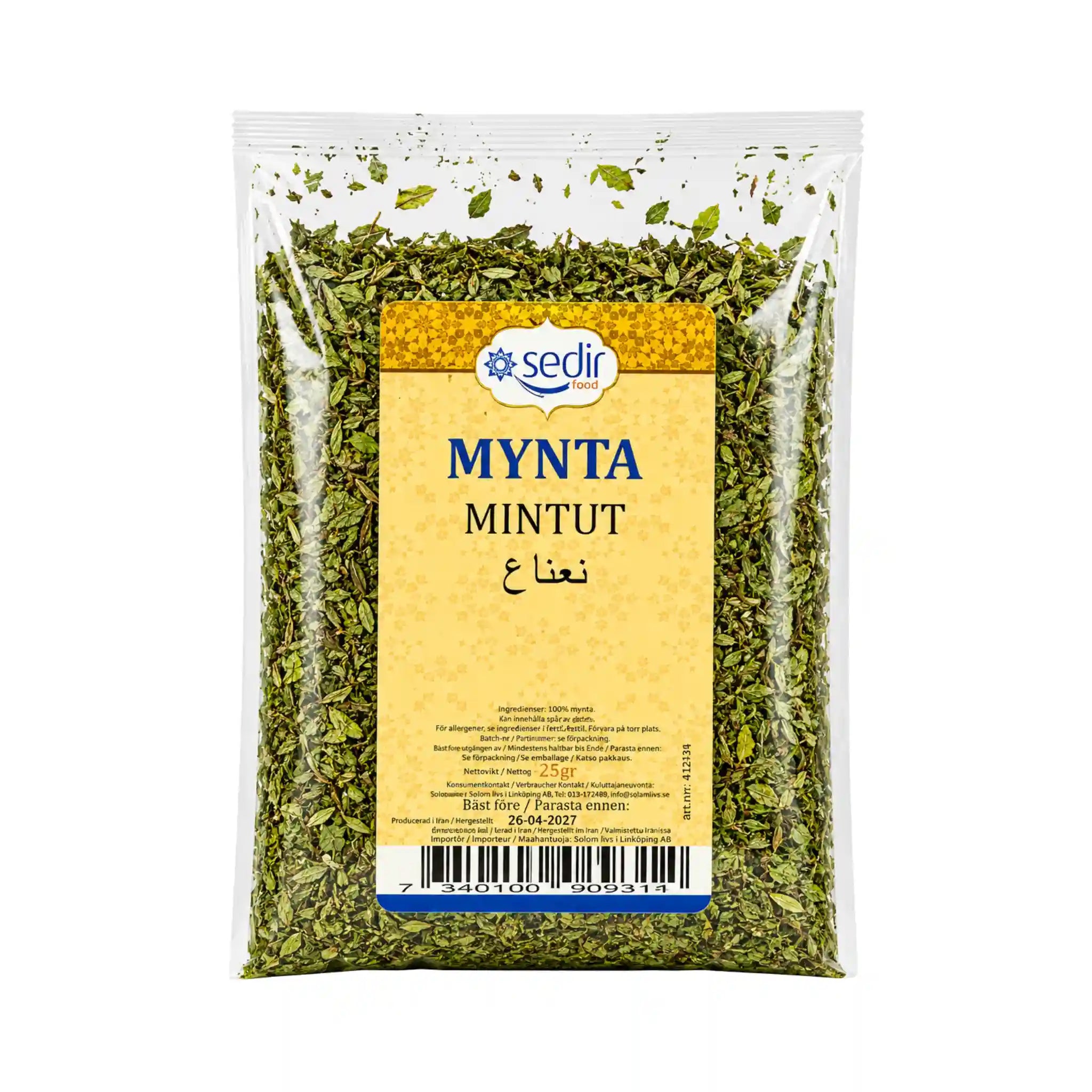 Kryddpåse med torkad mynta, 25 g