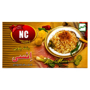 Förpackning med NC Rice Macaroni och rostade risnudlar, med grönsaker
