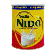 Nido mjölkpulver burk 2,5 kg, gul och röd förpackning med mjölkglas på framsidan