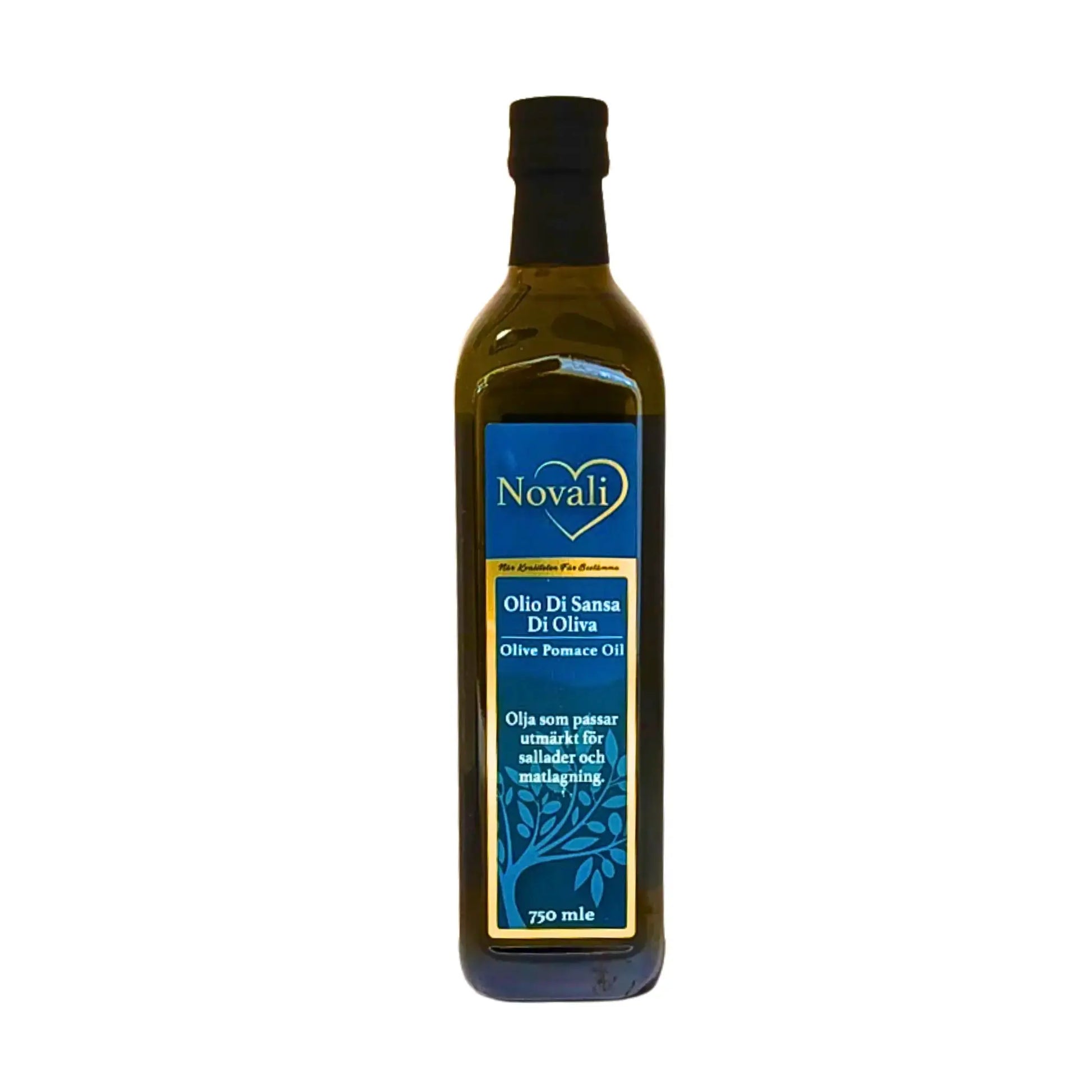 Flaska med olivolja Novali Olio Di Sansa 750 ml, idealisk för sallader och matlagning