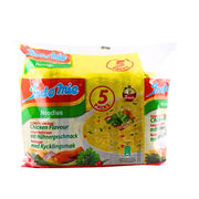 Indomie nudlar kycklingsmak 5-pack, snabbnudlar i färgglad förpackning
