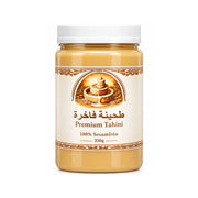 Palestinsk Premium Tahini 350g glasburk med äkta len sesampasta från Palestina