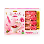 Paytakht 8-pack sockerpinnar av kandisocker, rosa ros.