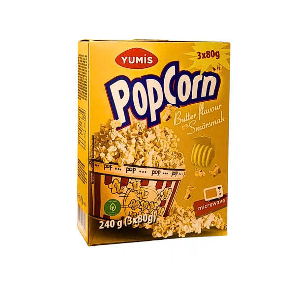 Yumis Popcorn Smör Saltade 80g x 3pack