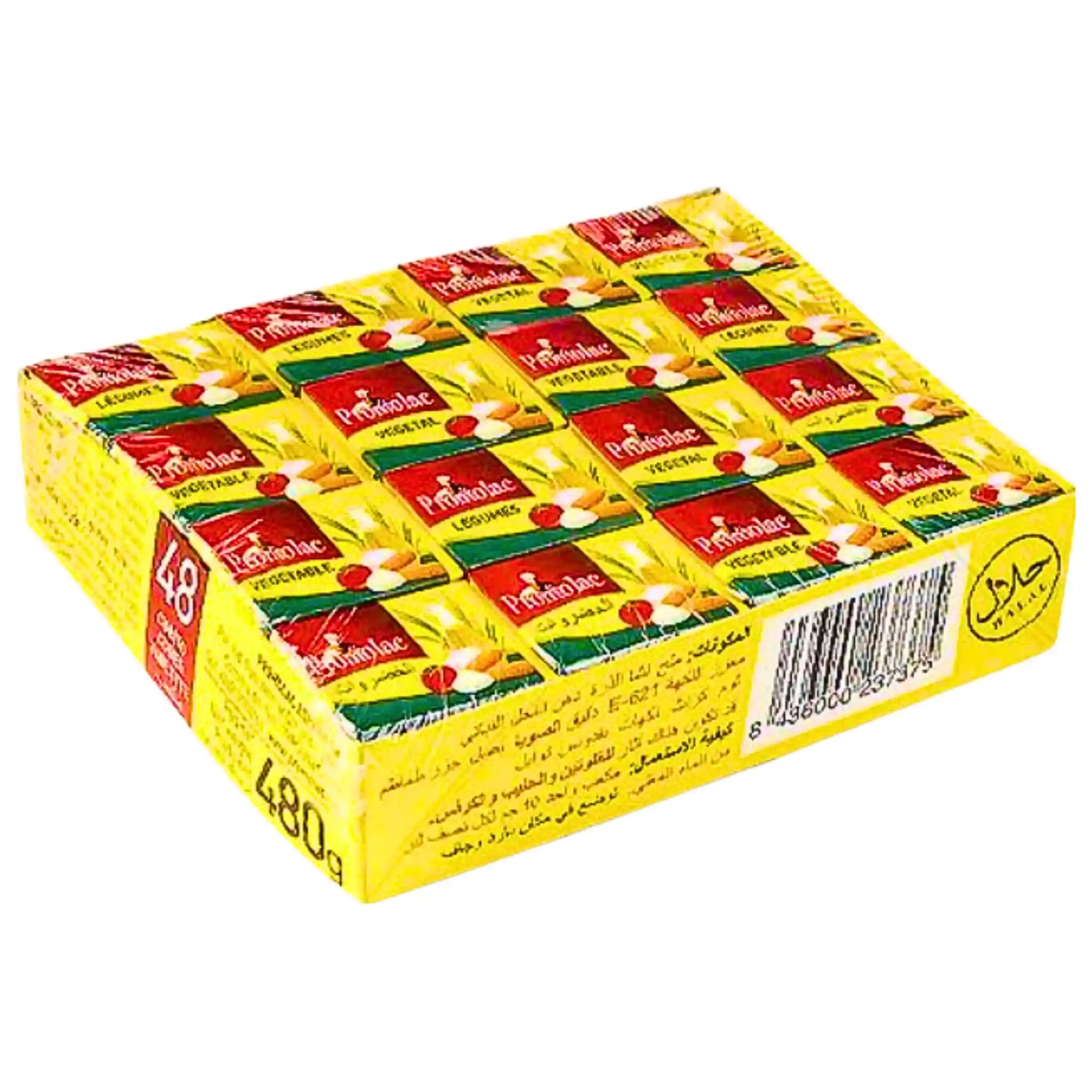Promolac grönsaksbuljong 48 tärningar i gul förpackning, vegetabilisk buljong.