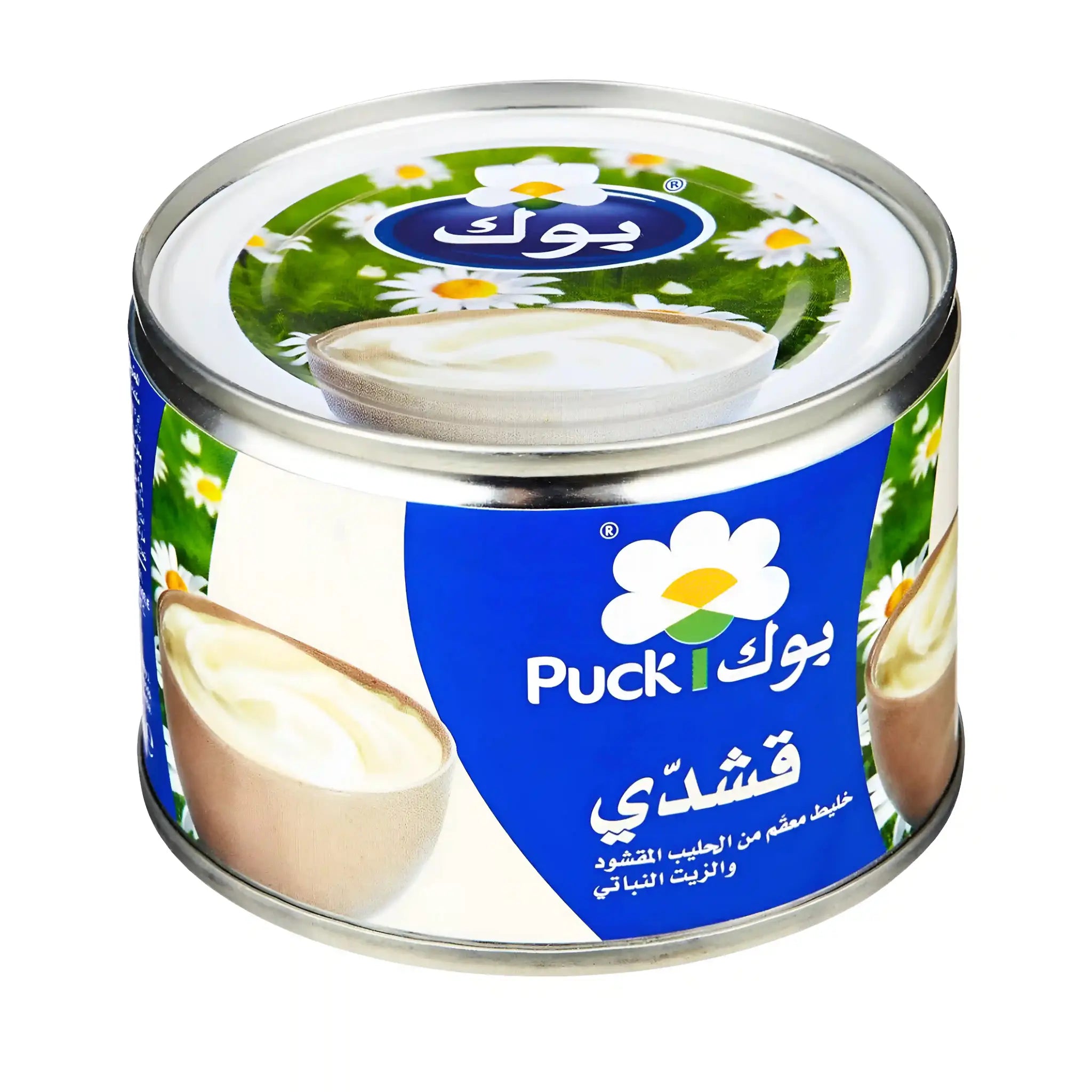 Puck Kaymak 170g orientalisk mjuk färskost på burk med blå förpackning och blomsterdekor.