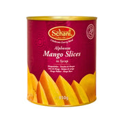 Burk med Alphonso mango skivor i sirap, 850g, orientalisk fruktprodukt