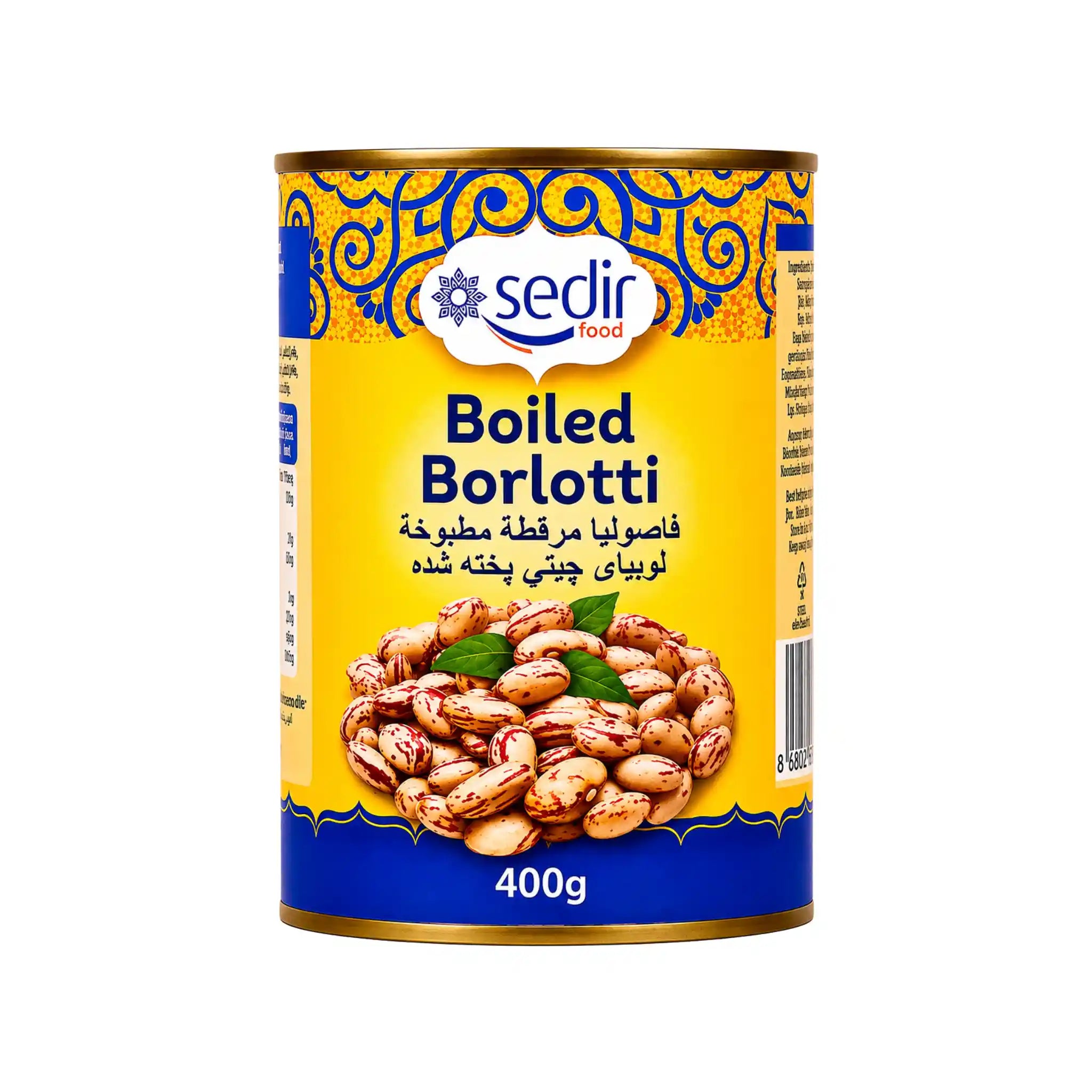 Burk med kokta borlottibönor, 400 g