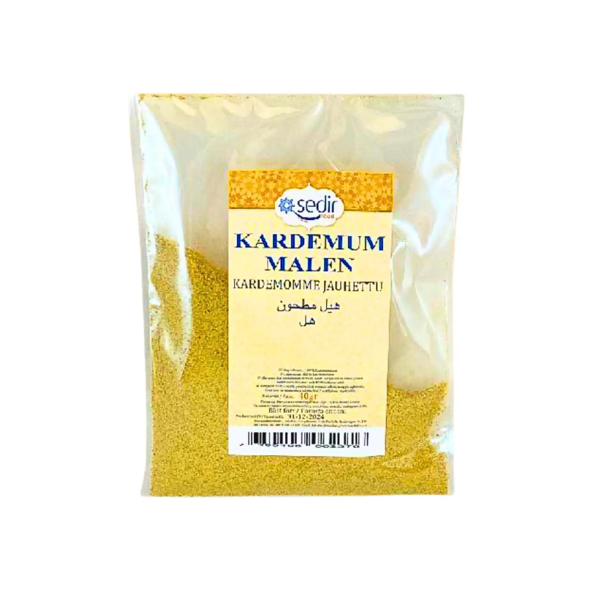 Påse med mald kardemumma, Sedir, 25g, orientaliskt kryddor, transparent förpackning