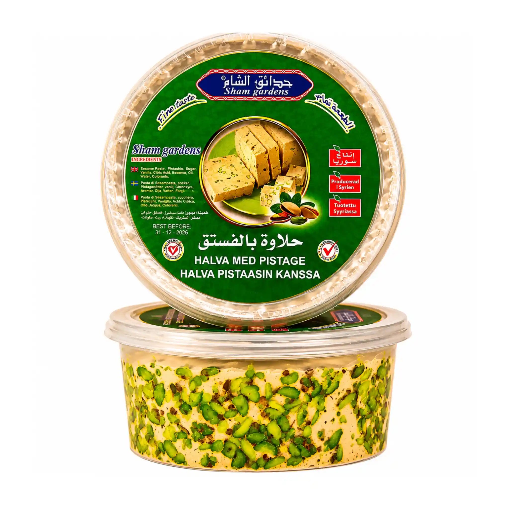  Sham Halva Pistage 400g passar utmärkt som efterrätt, mellanmål eller som en lyxig snack.