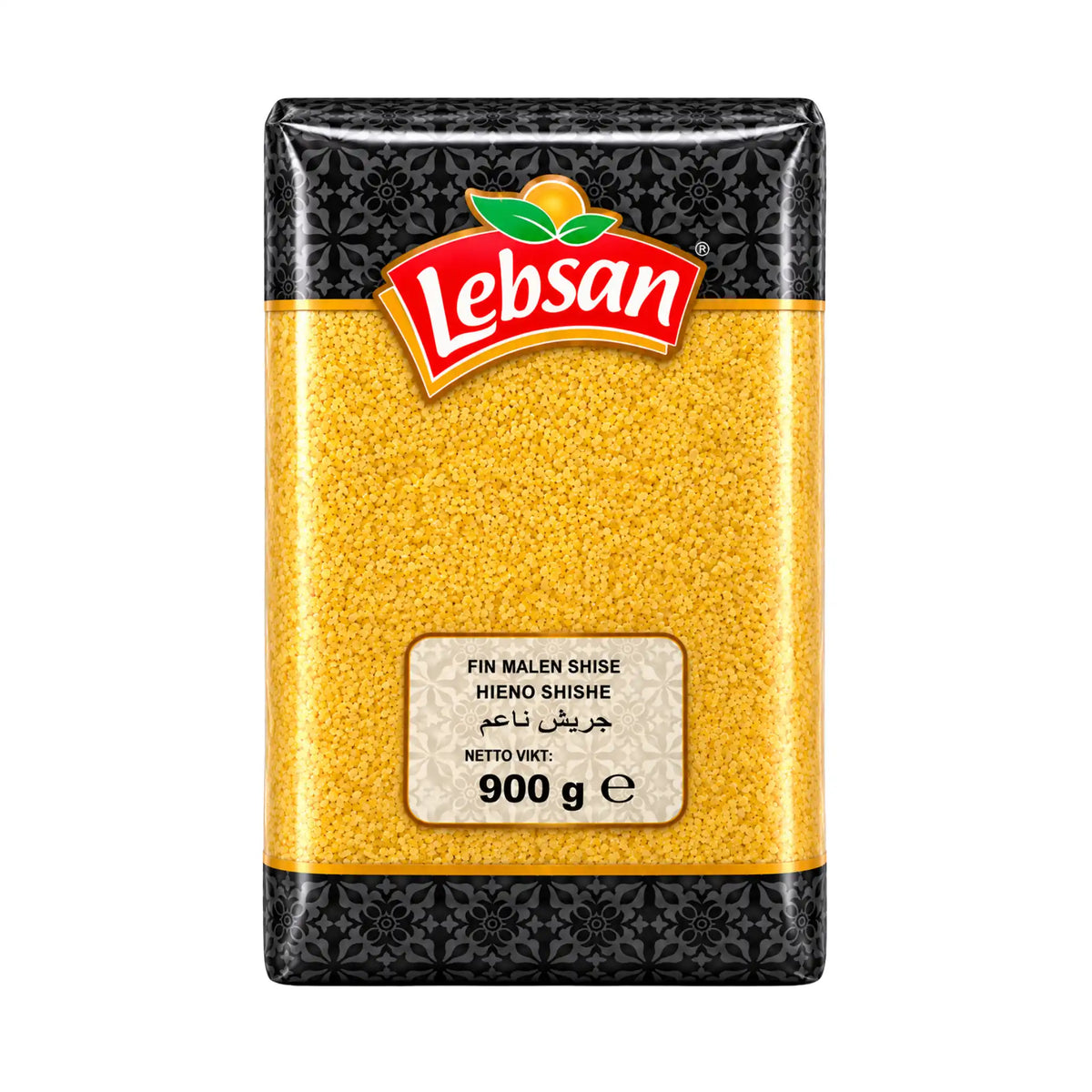 Förpackning med Lebsan Shishe Fin Malen bulgur matgryn 900g