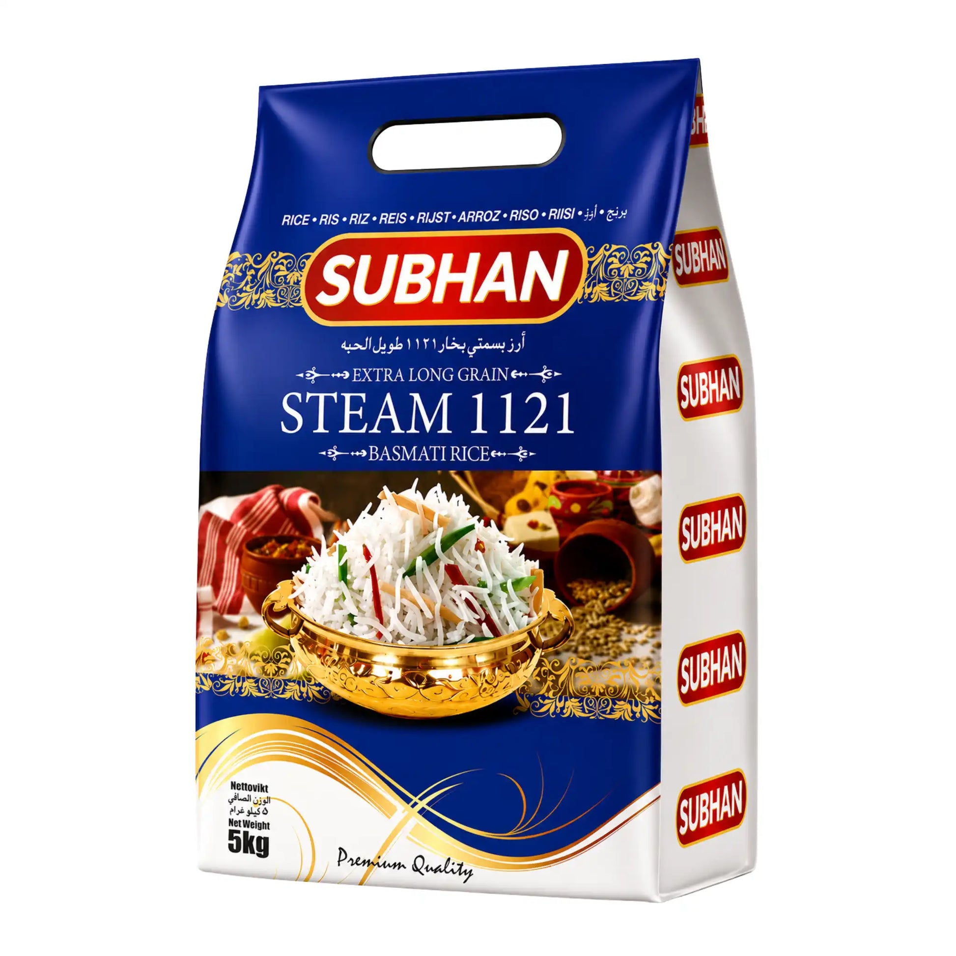 Säck med Subhan Basmati Ris 5kg extra långa korn på Shirdell.se.