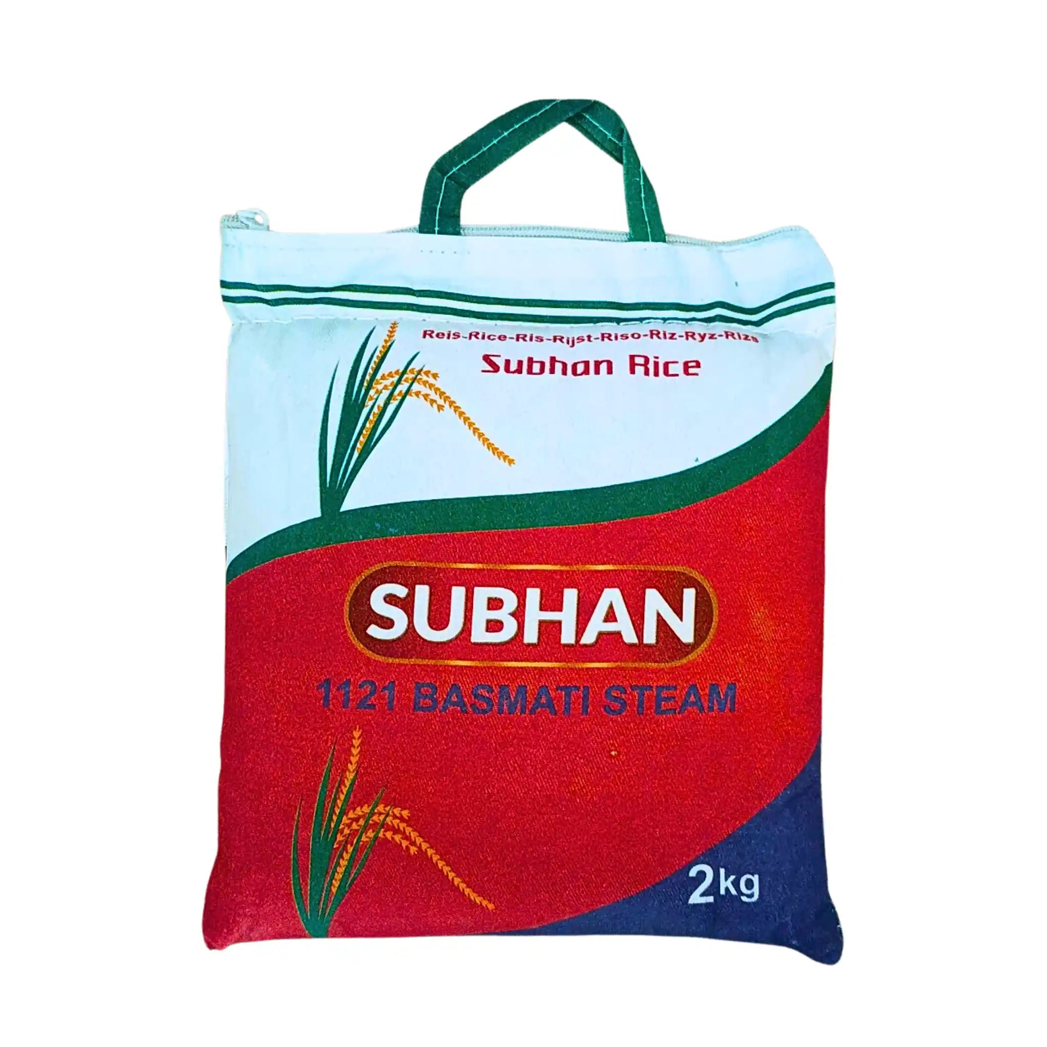 Subhan 1121 Basmati Steam ris 2kg förpackning med handtag, orientaliskt ris