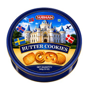 Plåtburk med Subhan Smörkakor (Butter Cookies) 340g för fika och kaffestunder.