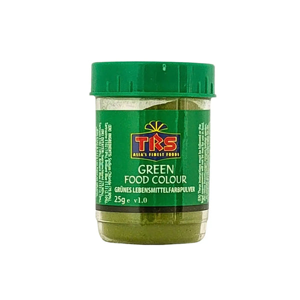 TRS grön livsmedelsfärg i plastburk, 25g pulver för bakning och matlagning