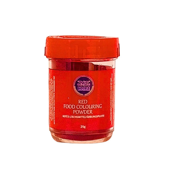 Heera röd matfärgspulver 25g burk, livsmedelsfärg för bakning och matlagning