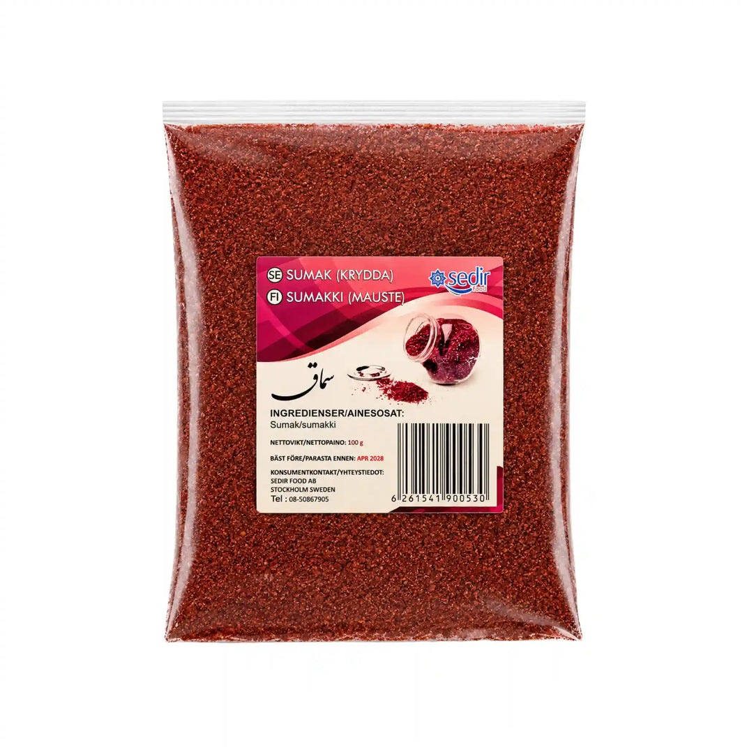 Sumak Pulver Sedir 100g – Klassisk orientalisk krydda med syrlig smak