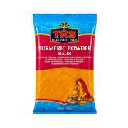 Gurkmejapulver i TRS-påse, 100 g, gul pulver.