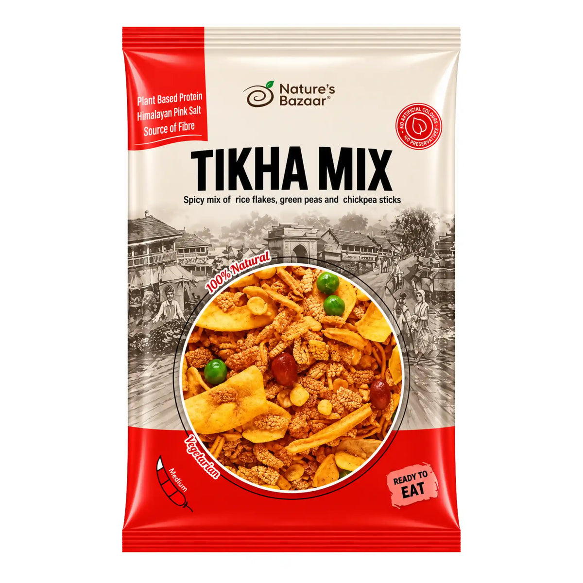 Indisk snackblandning i påse (Tikha Mix), kryddig krispig mix