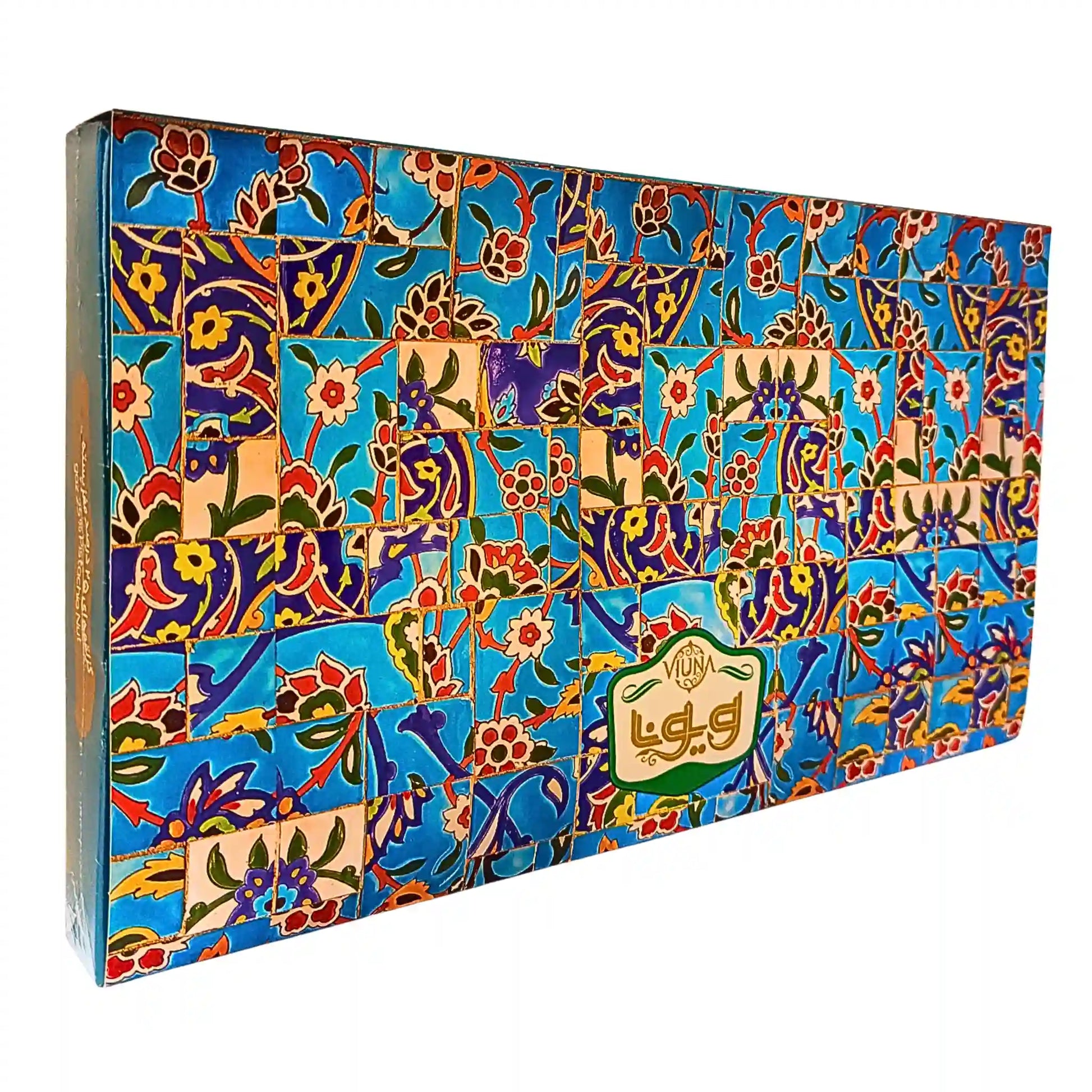 Färgglad ask med orientaliskt mönster, premium konfektyr pistage, elegant persisk design