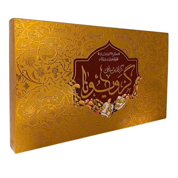 Viuna Iransk Gazz med Pistage & Mandel 28%, 400g – Klassisk persisk konfekt i lyxförpackning